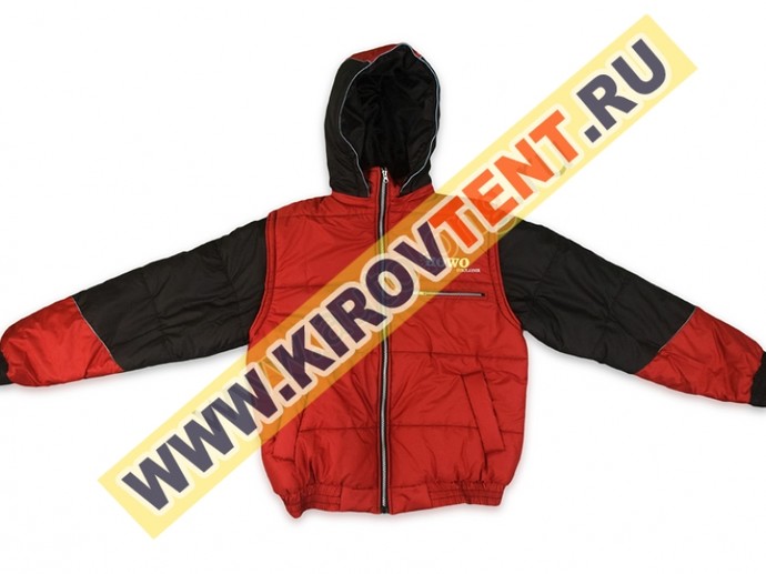 Куртка комбин. с вышивкой HOWO (58, Красный)